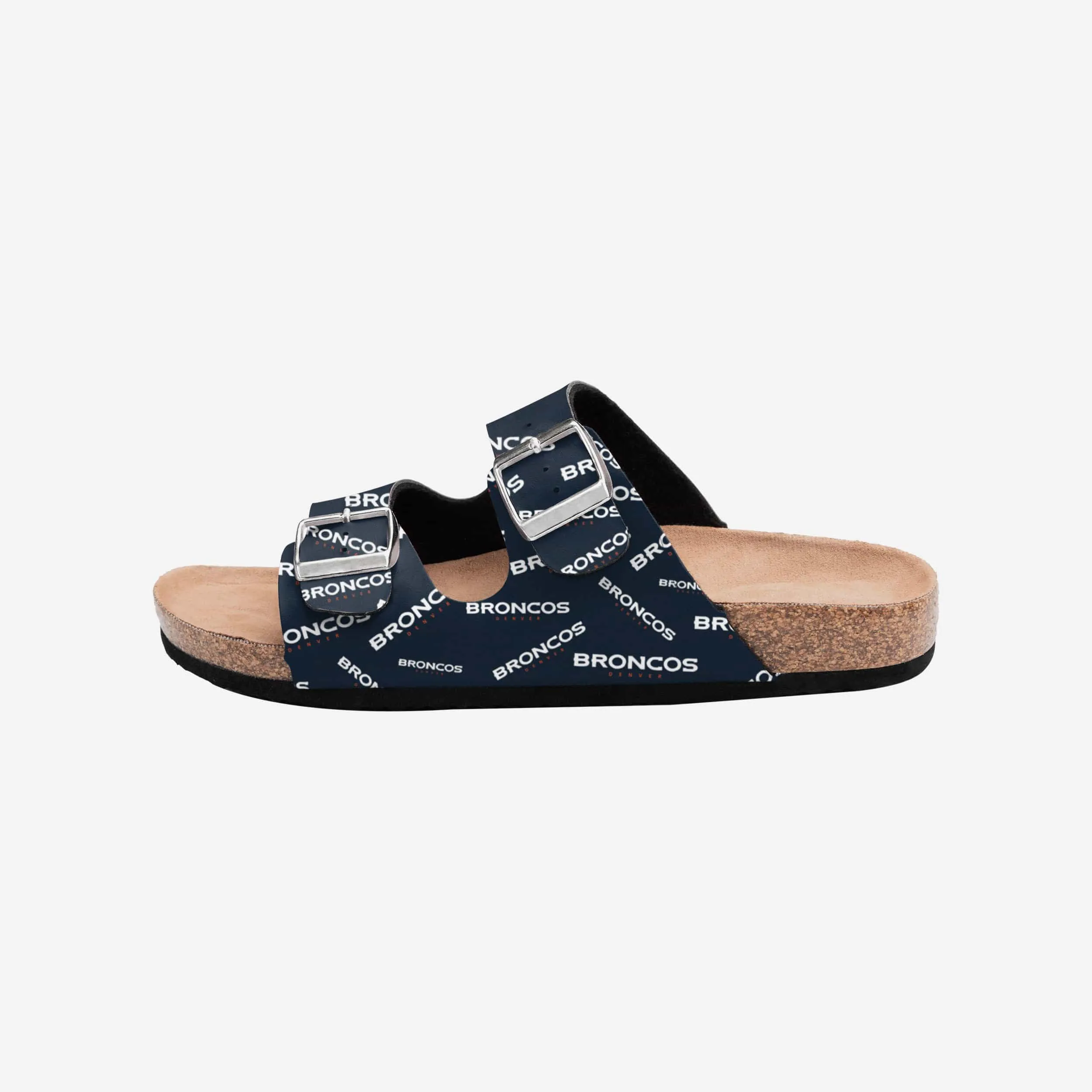Denver Broncos Womens Mini Print Double Buckle Sandal