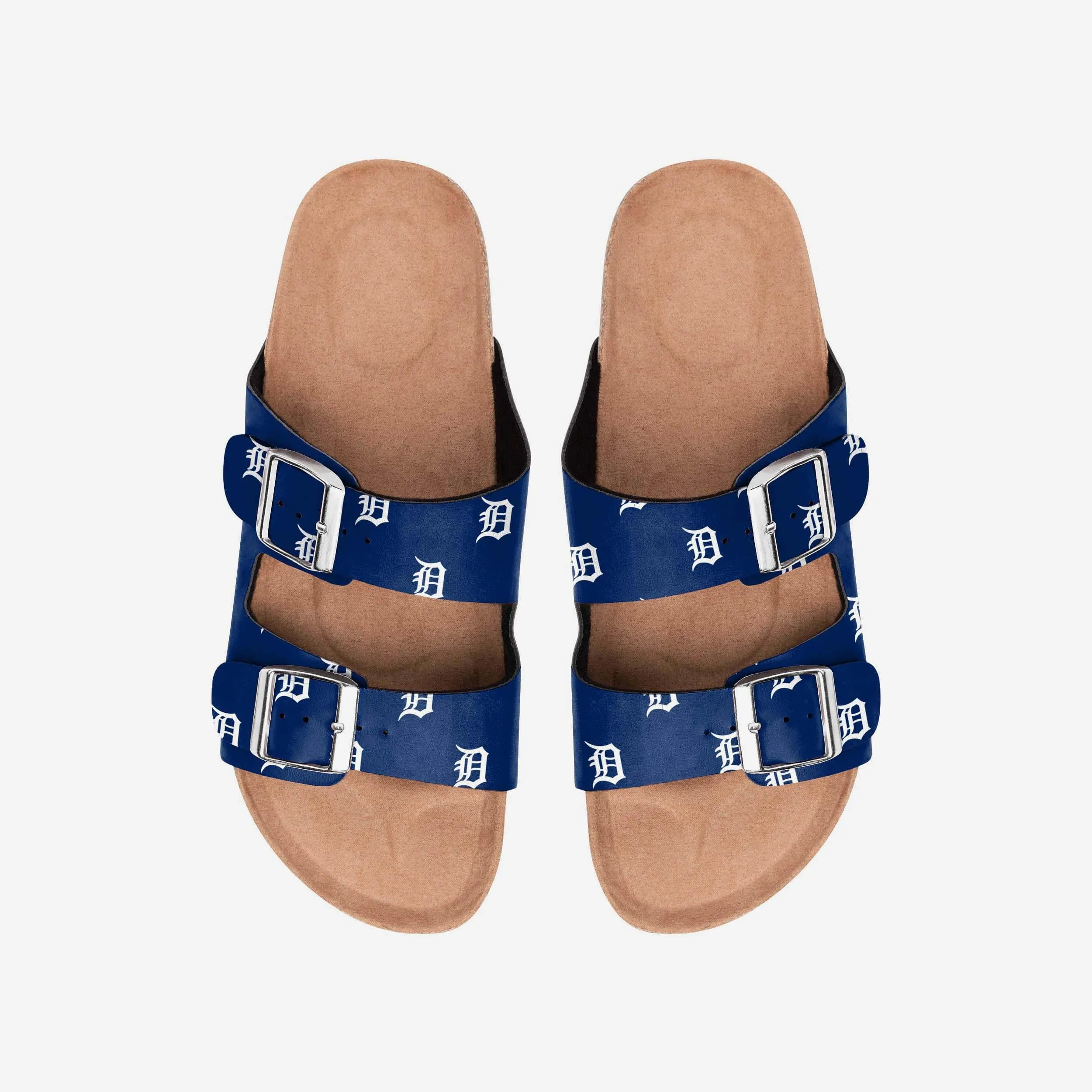 Detroit Tigers Womens Team Logo Double Buckle Sandal