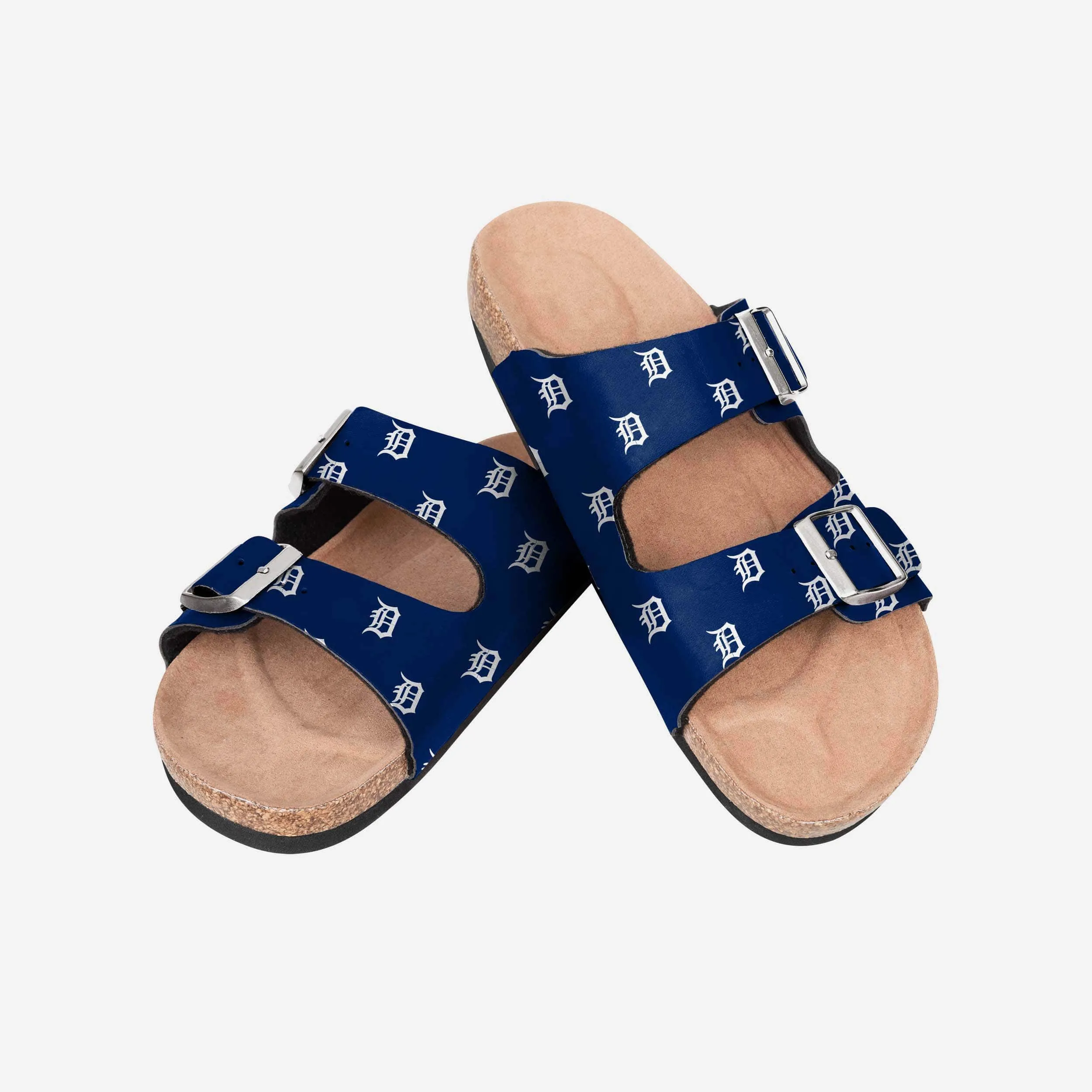 Detroit Tigers Womens Team Logo Double Buckle Sandal