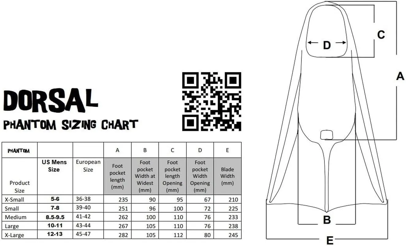 DORSAL Bodyboard Bodysurfing Floating Swimfins (Flippers) Comfortable Natural Gum Rubber for Swimming, Diving, Surfing