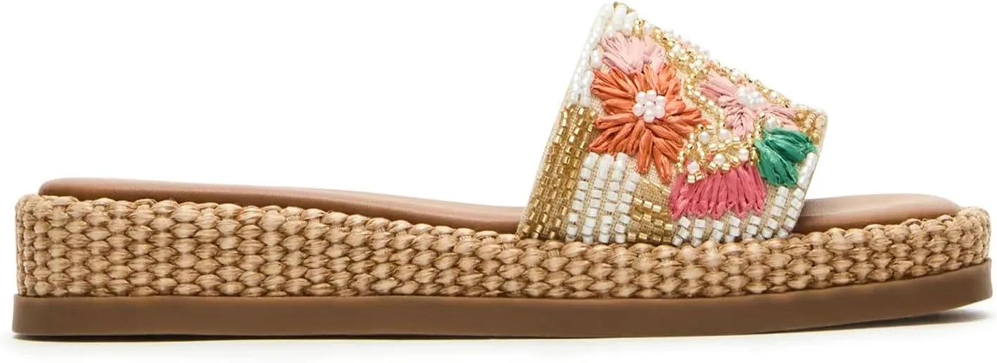 Dsevht Platform Sandals for Women Espadrille Wedges Summer Beach Comfortable Cute Woven Straw Crochet Sandal Shoes