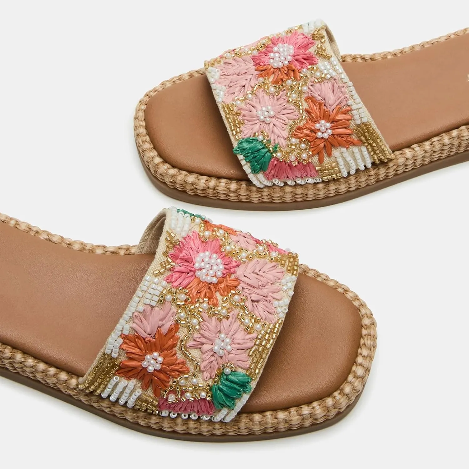 Dsevht Platform Sandals for Women Espadrille Wedges Summer Beach Comfortable Cute Woven Straw Crochet Sandal Shoes