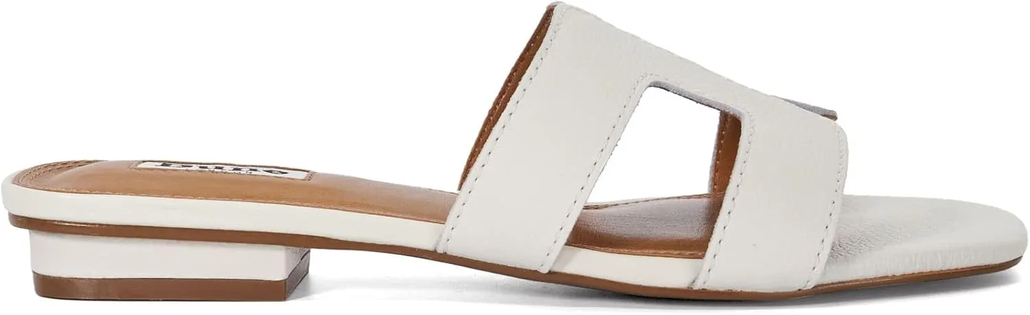 Dune London Women's Loupe Slide Sandal, White, 6
