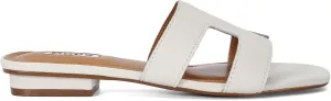 Dune London Women's Loupe Slide Sandal, White, 6