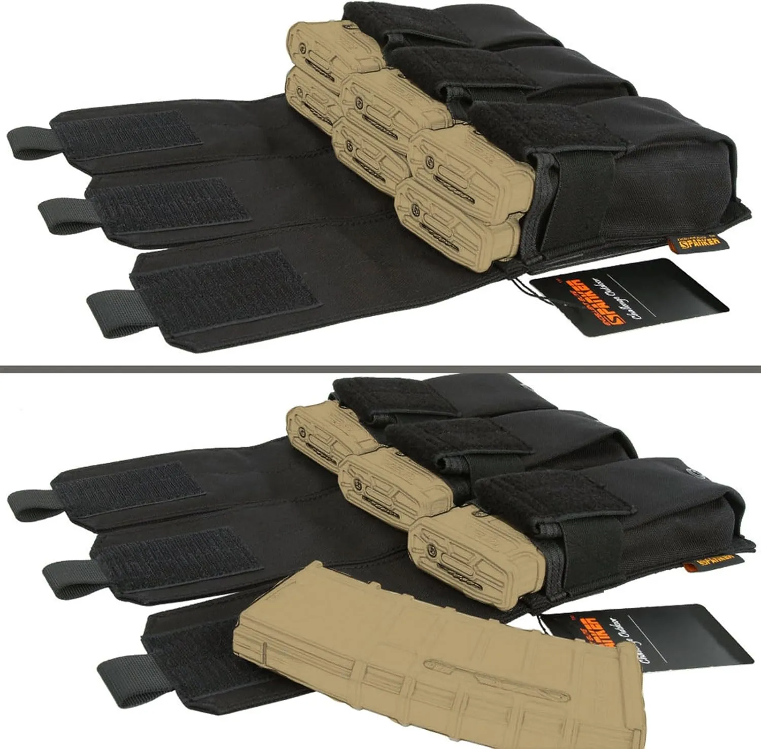 EXCELLENT ELITE SPANKER Tactical Molle Single/Double/Triple Mag Pouch for M4 M14 M16 AR15 AR10 G36 Magazine Holds 2 Mags
