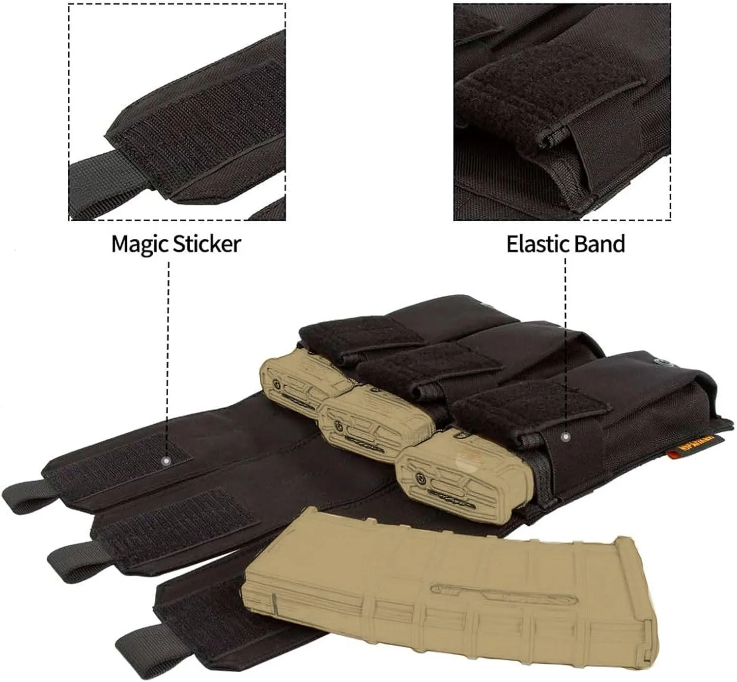 EXCELLENT ELITE SPANKER Tactical Molle Single/Double/Triple Mag Pouch for M4 M14 M16 AR15 AR10 G36 Magazine Holds 2 Mags