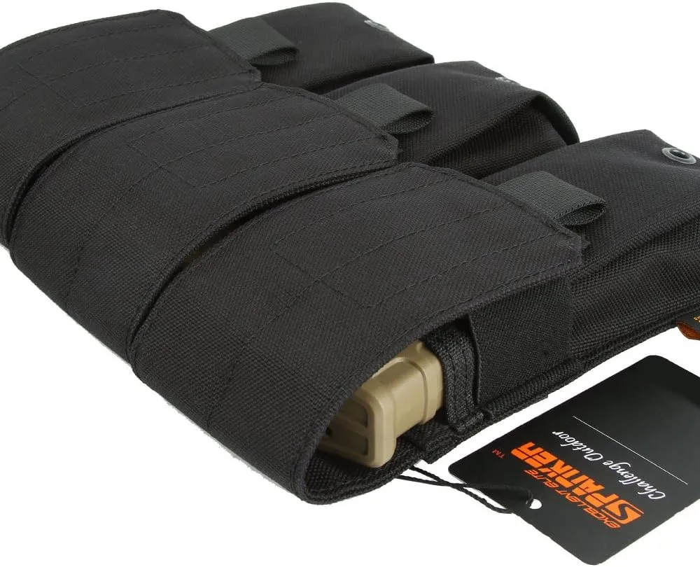 EXCELLENT ELITE SPANKER Tactical Molle Single/Double/Triple Mag Pouch for M4 M14 M16 AR15 AR10 G36 Magazine Holds 2 Mags