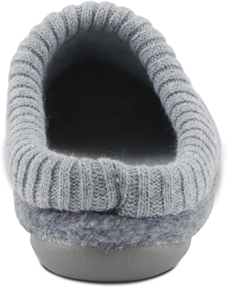 Flexus Women's GELINA Knitted Wool Slides with Recycled Materials, Comfortable Fit, and Rubber Outsole