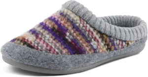 Flexus Women's GELINA Knitted Wool Slides with Recycled Materials, Comfortable Fit, and Rubber Outsole