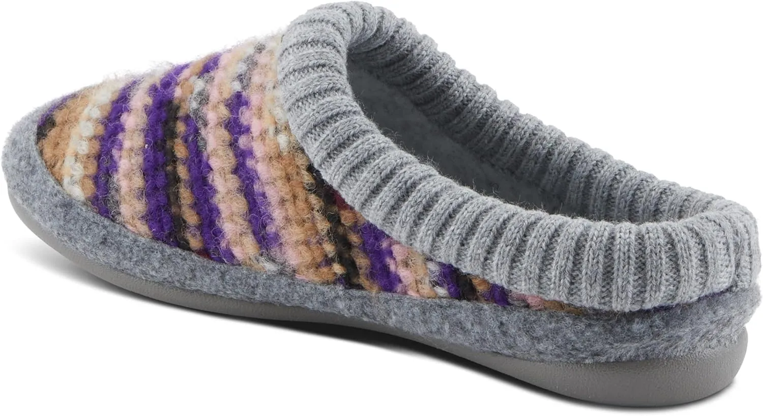 Flexus Women's GELINA Knitted Wool Slides with Recycled Materials, Comfortable Fit, and Rubber Outsole