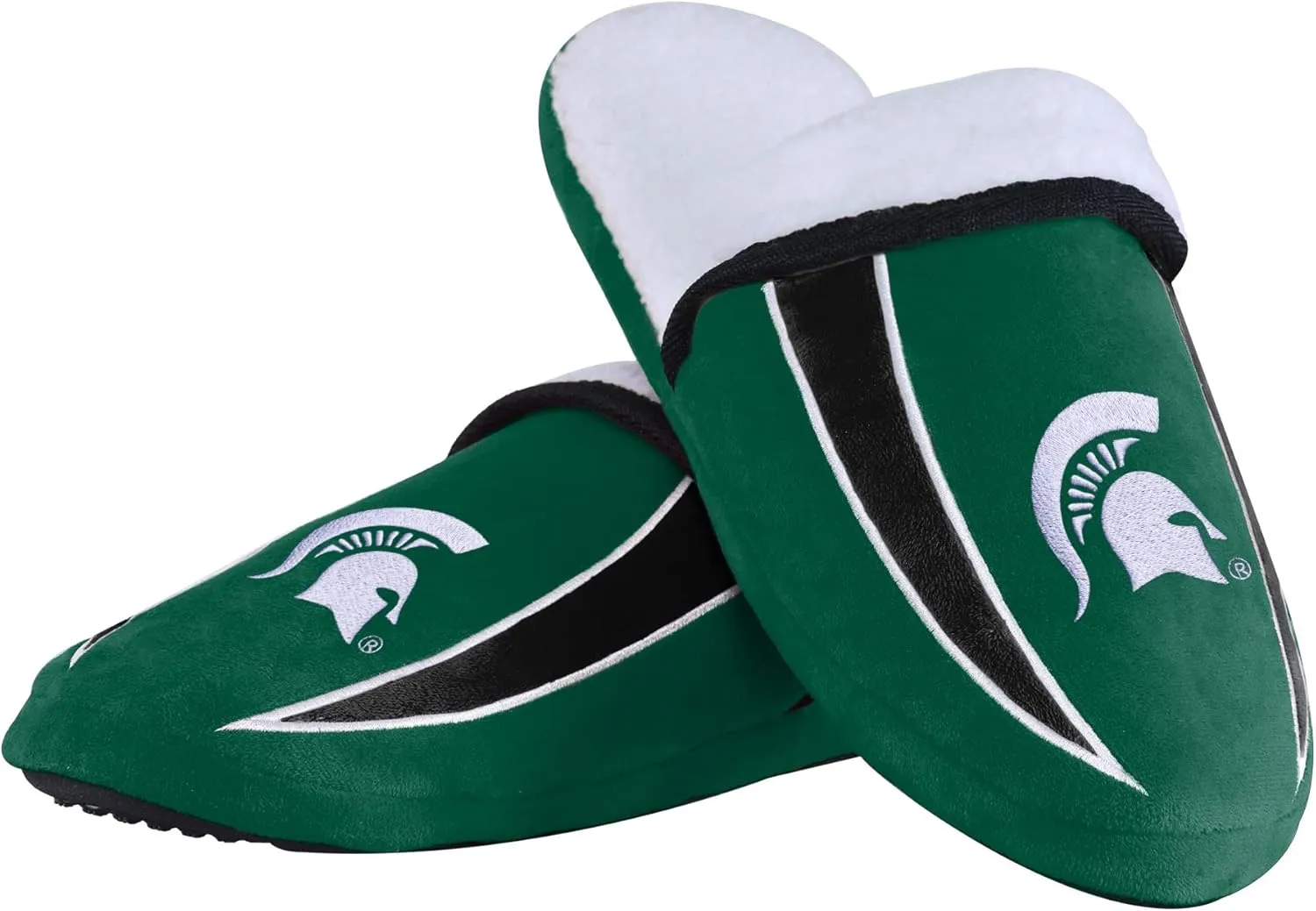 FOCO Michigan State Spartans NCAA Mens Sherpa Slide Slippers - L