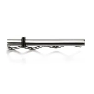 Fred Bennett Stainless Steel Tie Slide with Rubber Detailing