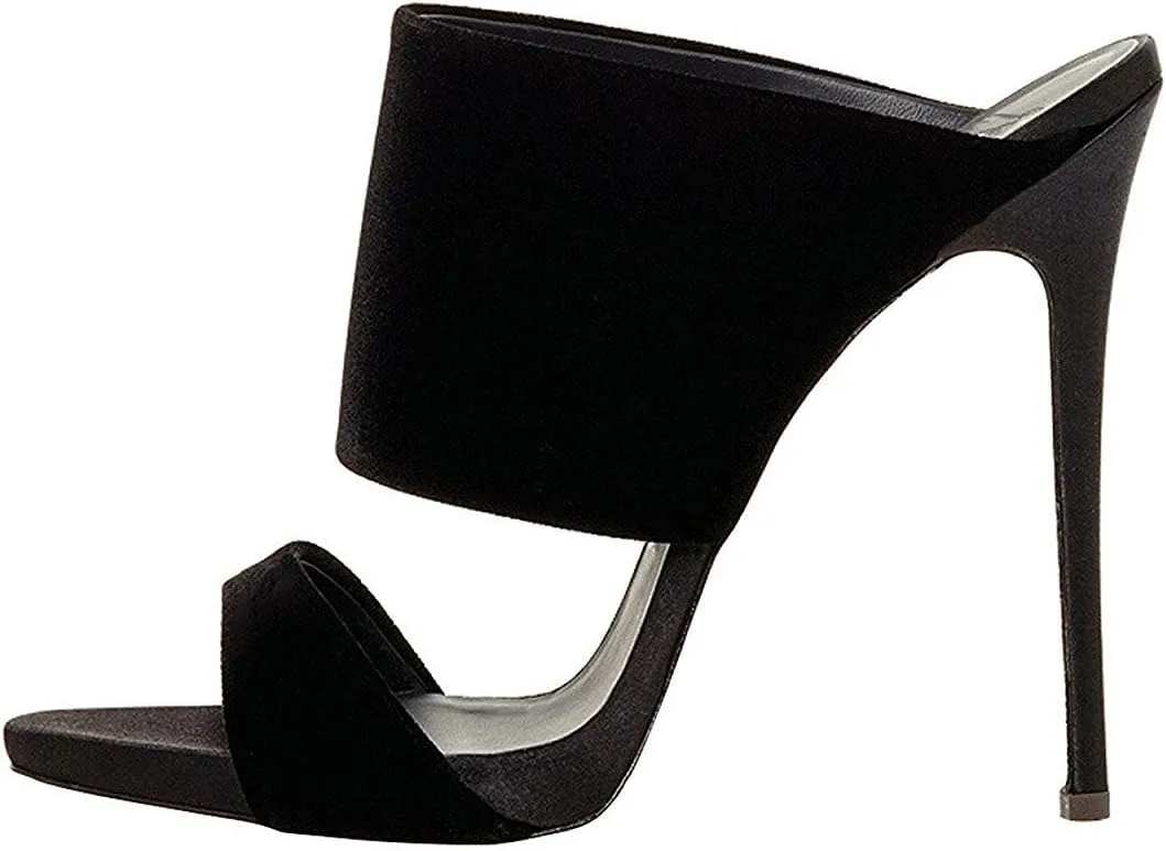 FSJ Women Versatile Open Toe High Heel Mules Backless Shoes Feminine Slingback Stiletto Slide Sandals Slip on Slipper Size 4-15 US