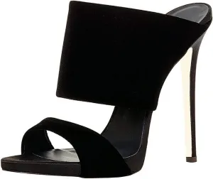 FSJ Women Versatile Open Toe High Heel Mules Backless Shoes Feminine Slingback Stiletto Slide Sandals Slip on Slipper Size 4-15 US