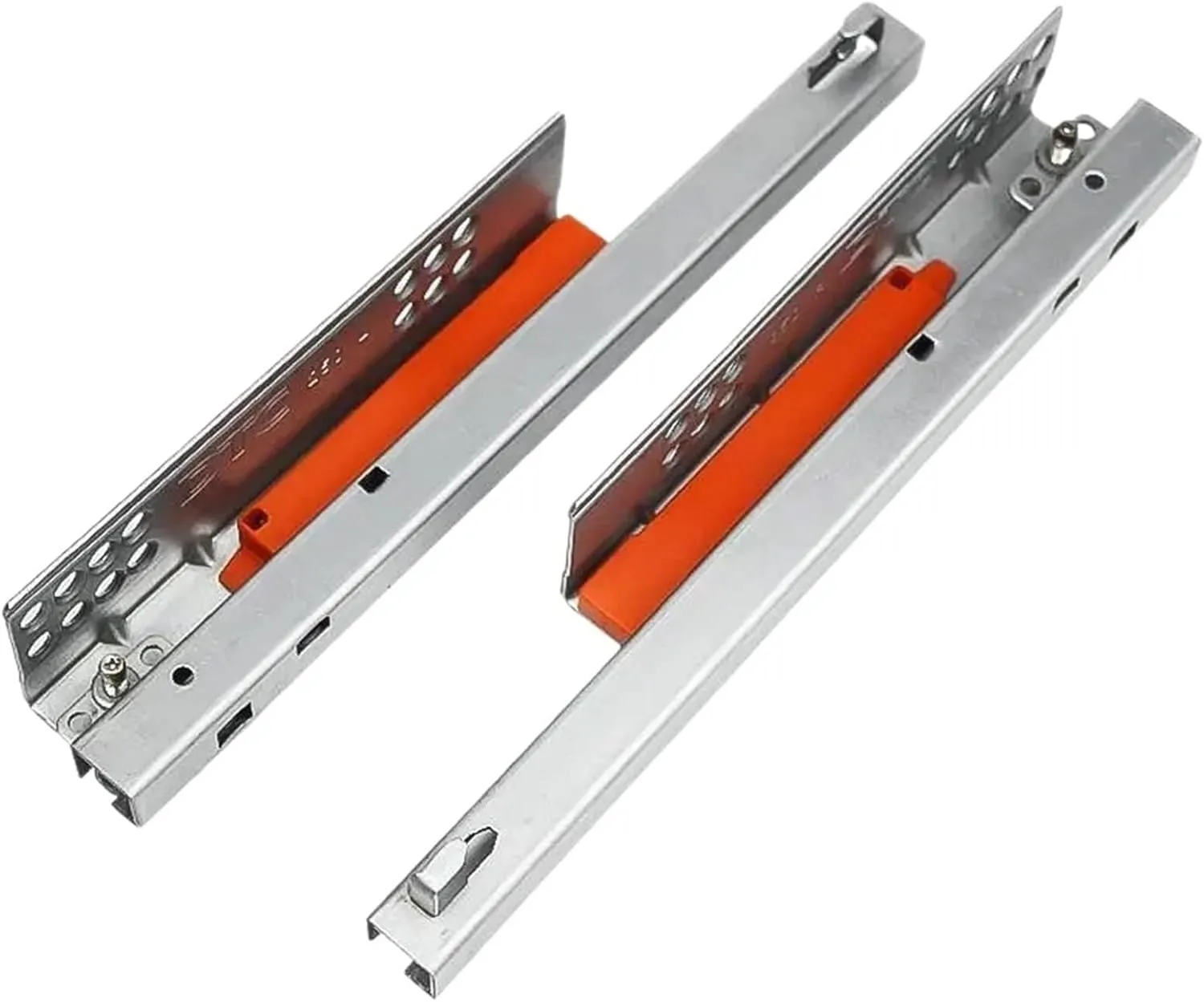Full Extension Ball Bearing Drawer Glide 1Pair Rebound Press to Release Push Open Under Mount Drawer Slide Rail Runner(18inches 450MM)