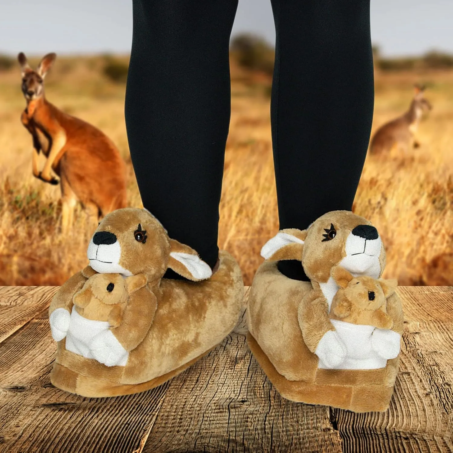 Funziez! Fuzzy Animal Slippers Womens & Mens, Funny Indoor House Shoes, Cute Stocking Stuffer Gift Holiday Christmas Hanukkah