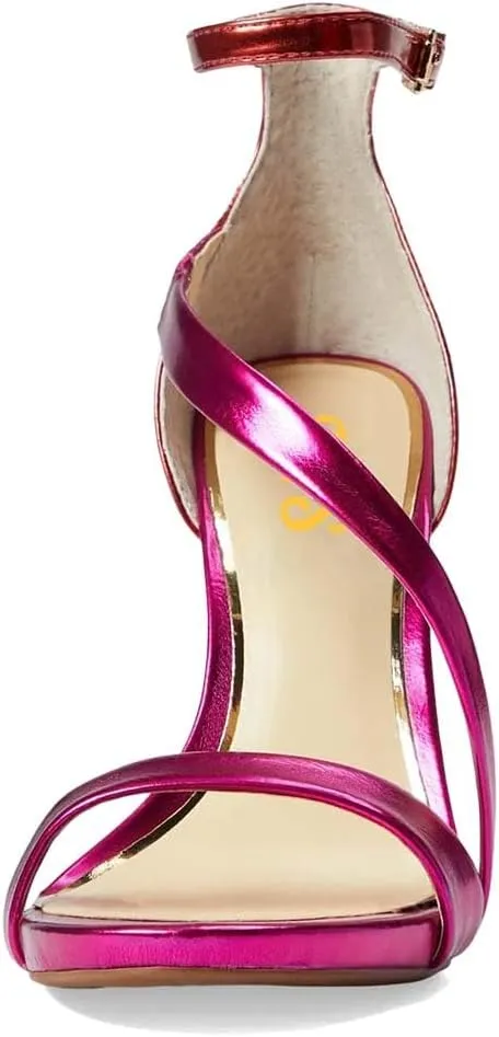 FYS Women Gorgeous Open Toe Ankle Strap Platform Sandals Sexy Strappy Stiletto High Heels Buckle Prom Party Dress Shoes Size 4-15 US