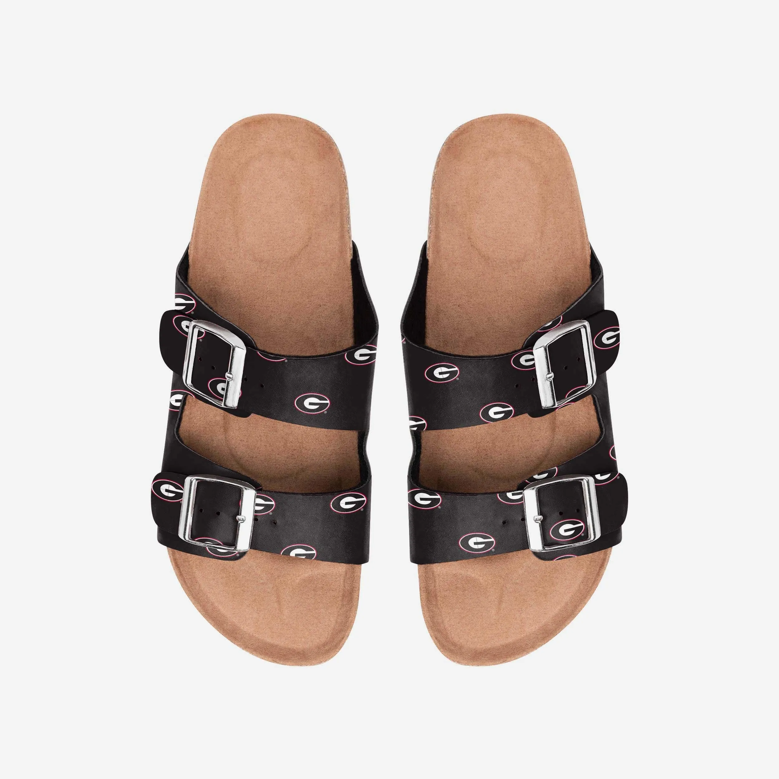 Georgia Bulldogs Womens Team Logo Double Buckle Sandal