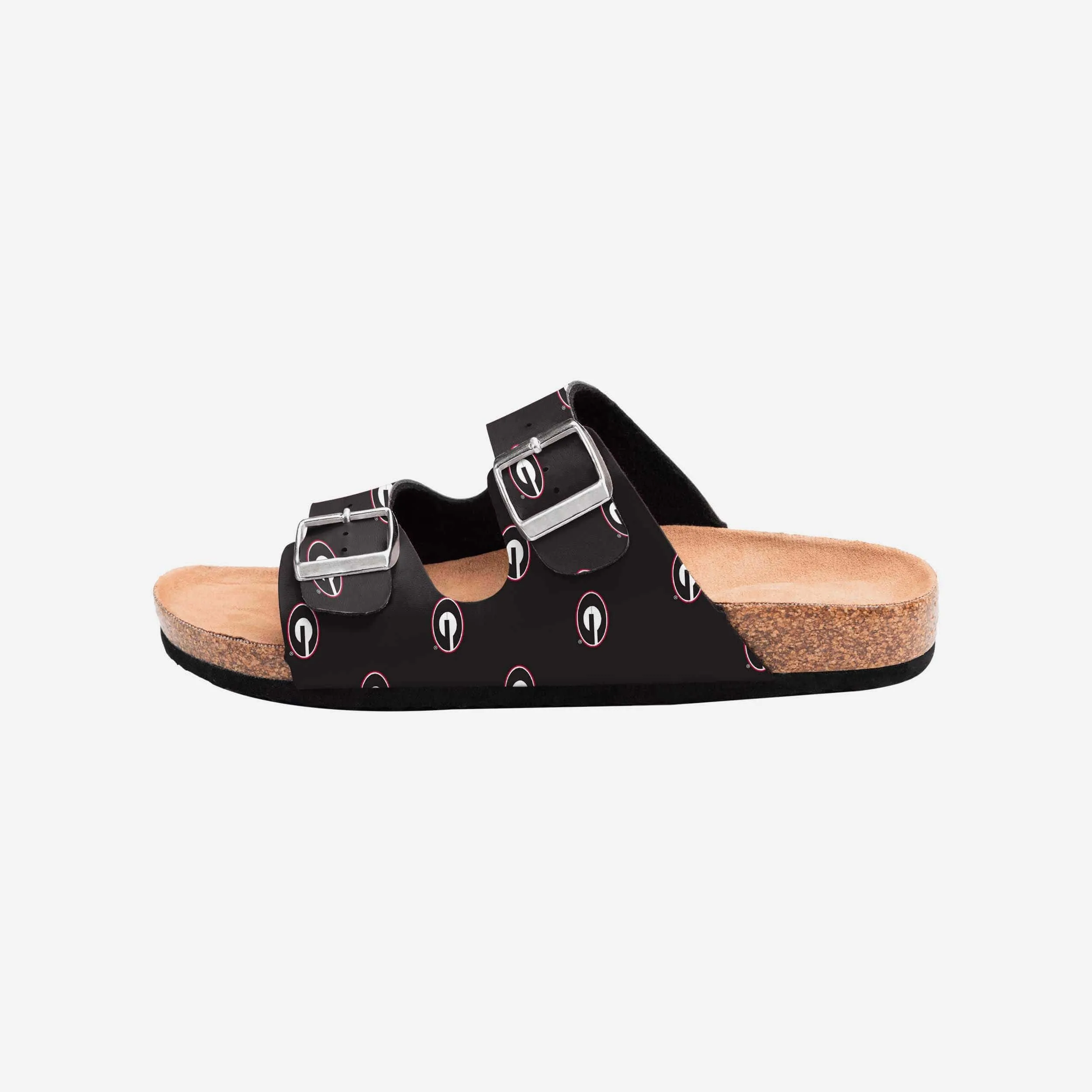 Georgia Bulldogs Womens Team Logo Double Buckle Sandal