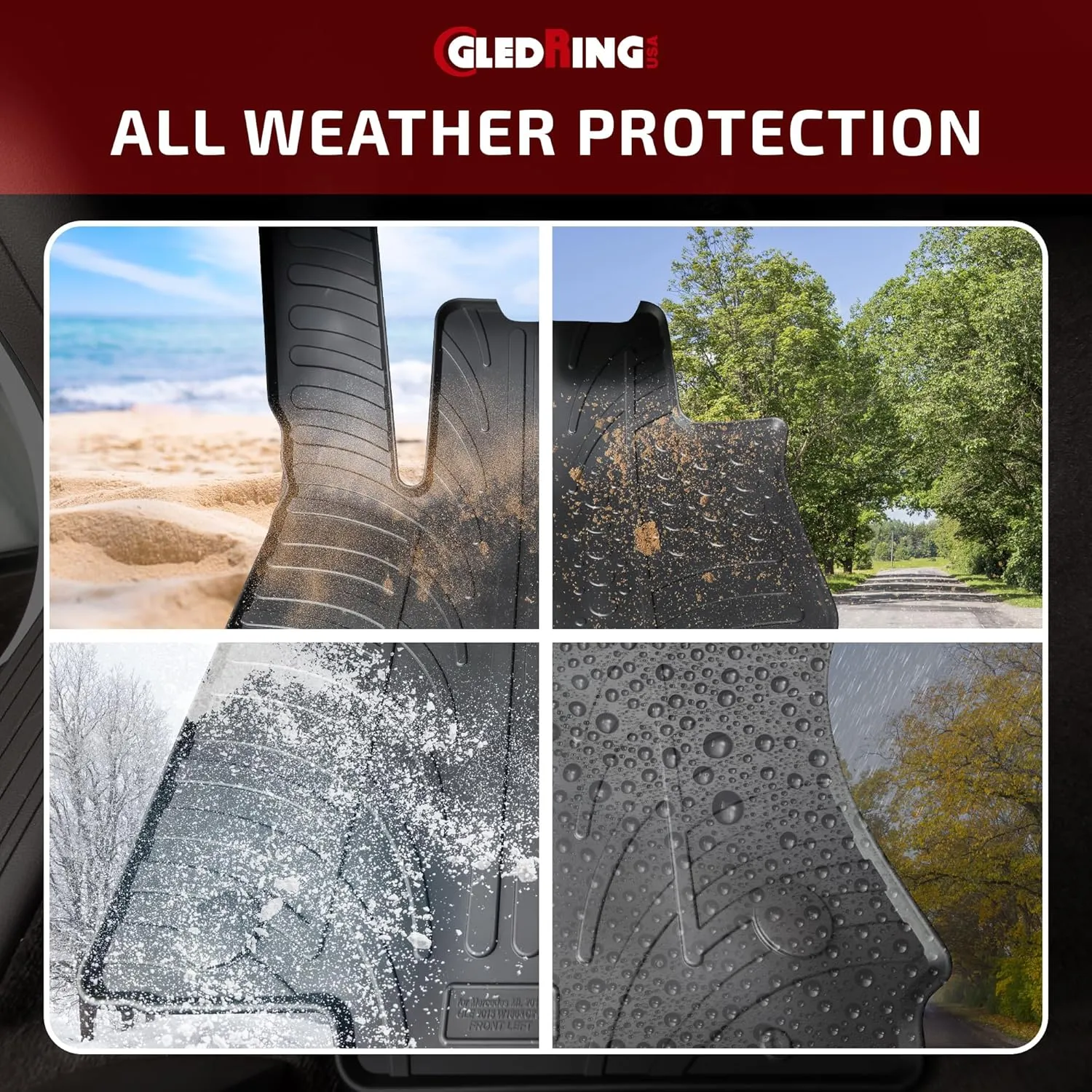 GledringUSA Custom Fit All-Weather Rubber Floor Mats for Land Rover Discovery L462 2018-2022 - No Trimming Needed.