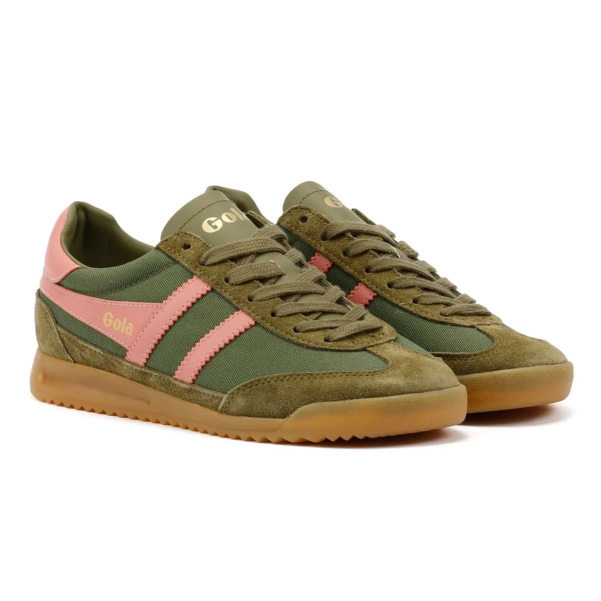 Gola Tornado Women's Military Green/Coral Pink Trainers