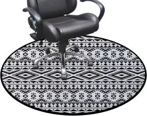 Grey White Black Round Area Rugs,Indoor Throw Runner Circle Rug Entryway Doormat Floor Carpet Pad Yoga Mat for Bedroom Living Room Knitting Theme Classic Motifs Diameter 39.4 in, Nordic_10998