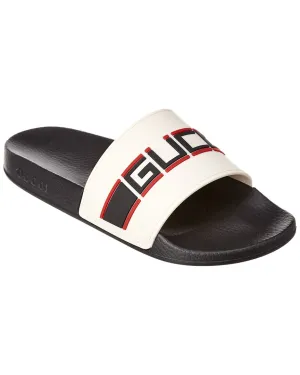 Gucci Logo Stripe Rubber Slide