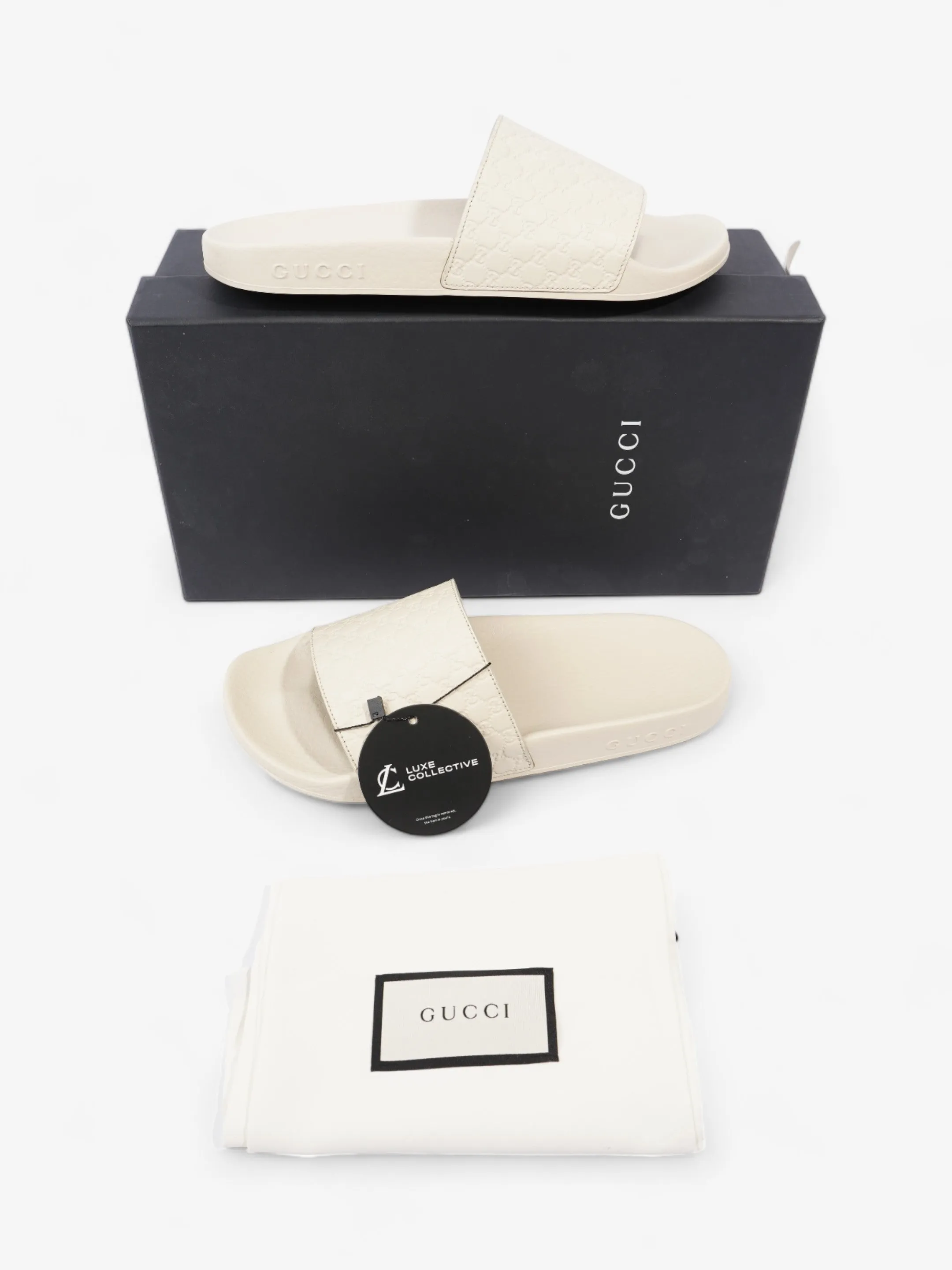 Gucci Microguccissima Slide Ivory Rubber EU 37 UK 4