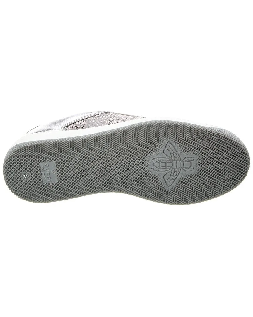Gucci Screener Satin & Leather Sneaker