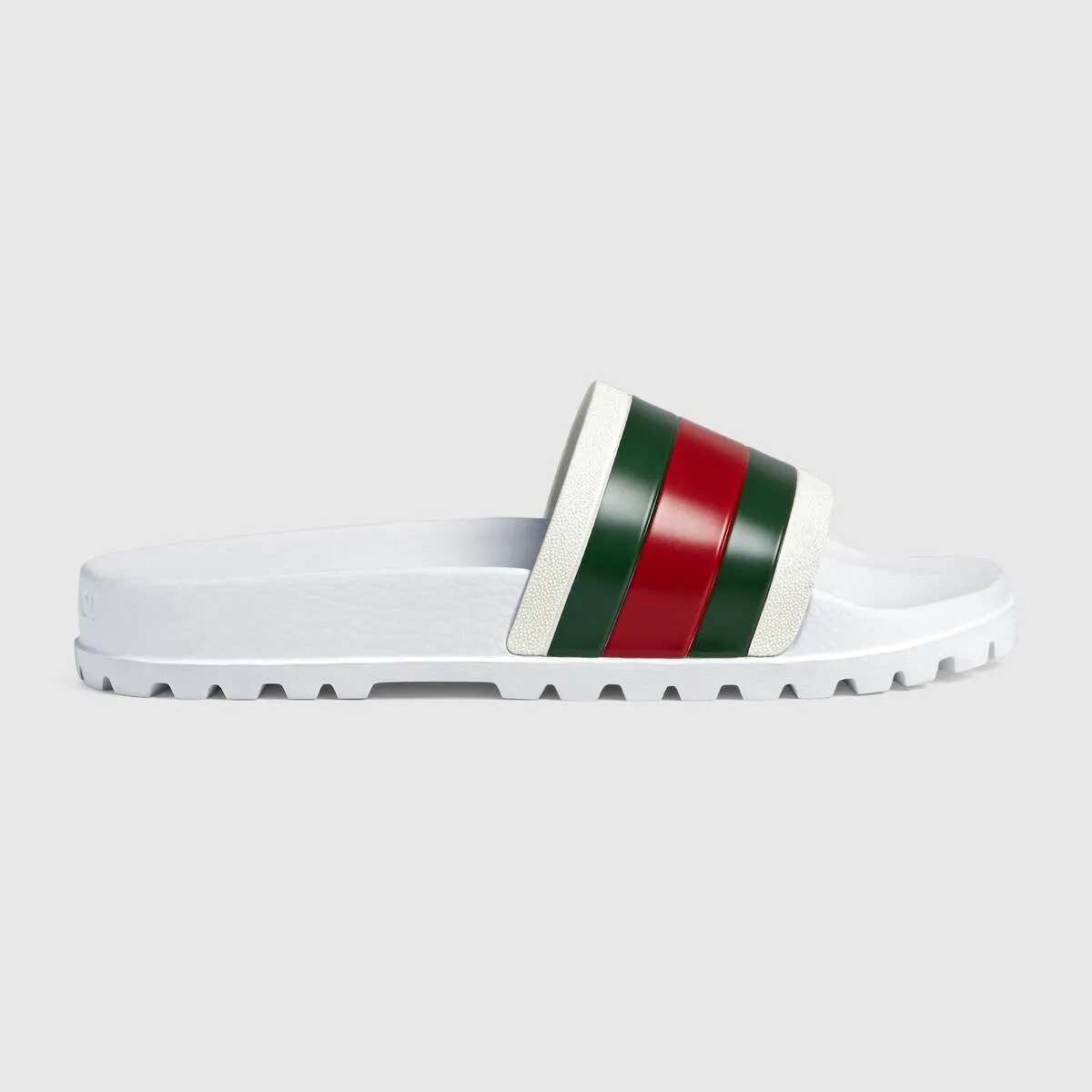 Gucci Web Rubber Slide Sandals