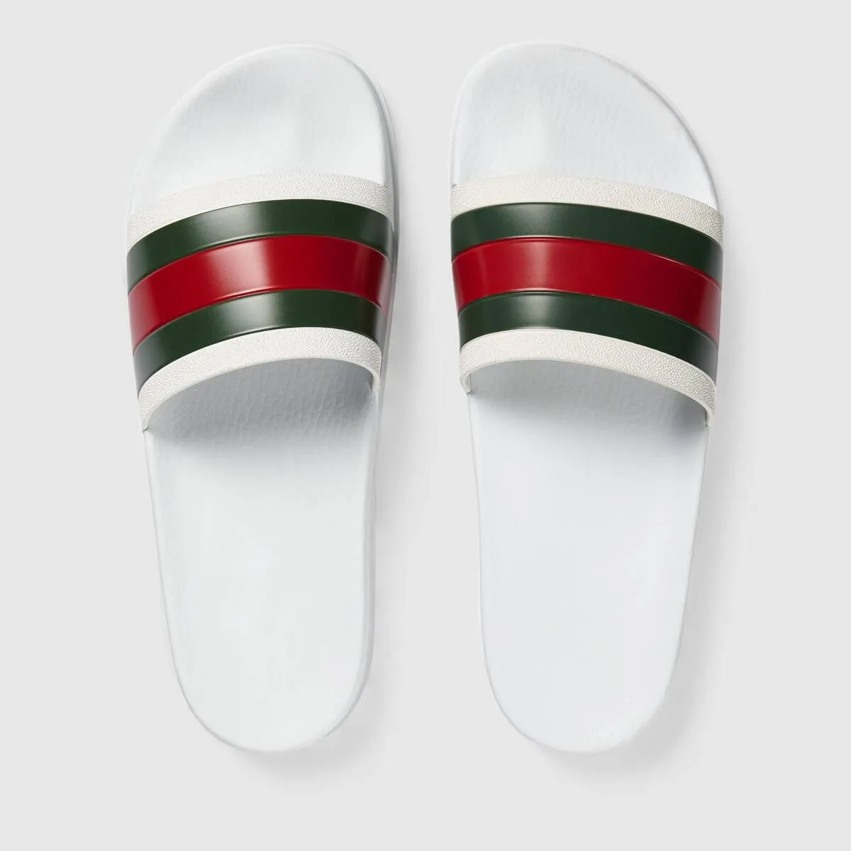 Gucci Web Rubber Slide Sandals
