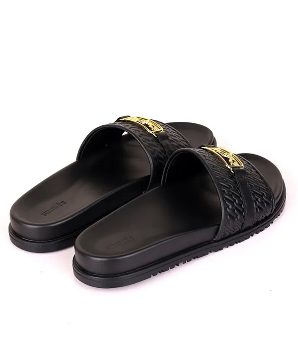 H Horsebit Cover Slide|Black