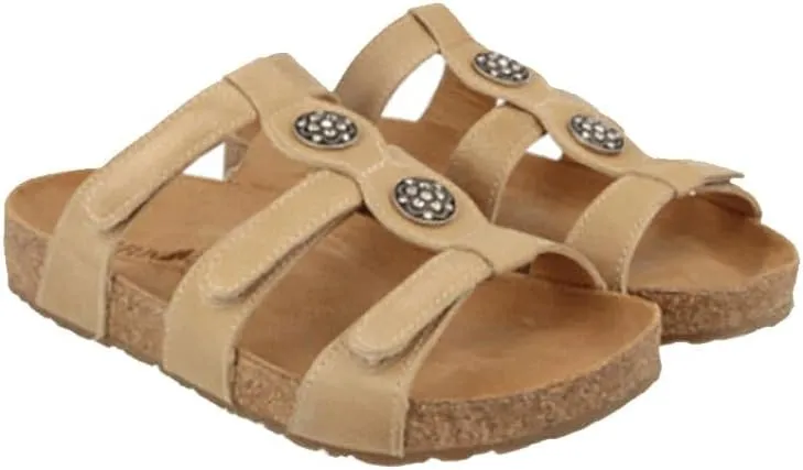 HAFLINGER Women's Leather Adjustable Open Toe Alice Slide Sandals