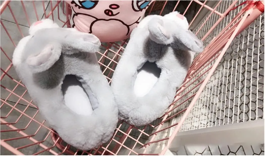 HANDKEI Women's Bunny Slippers - Funny Animal Indoor Plush Slippers