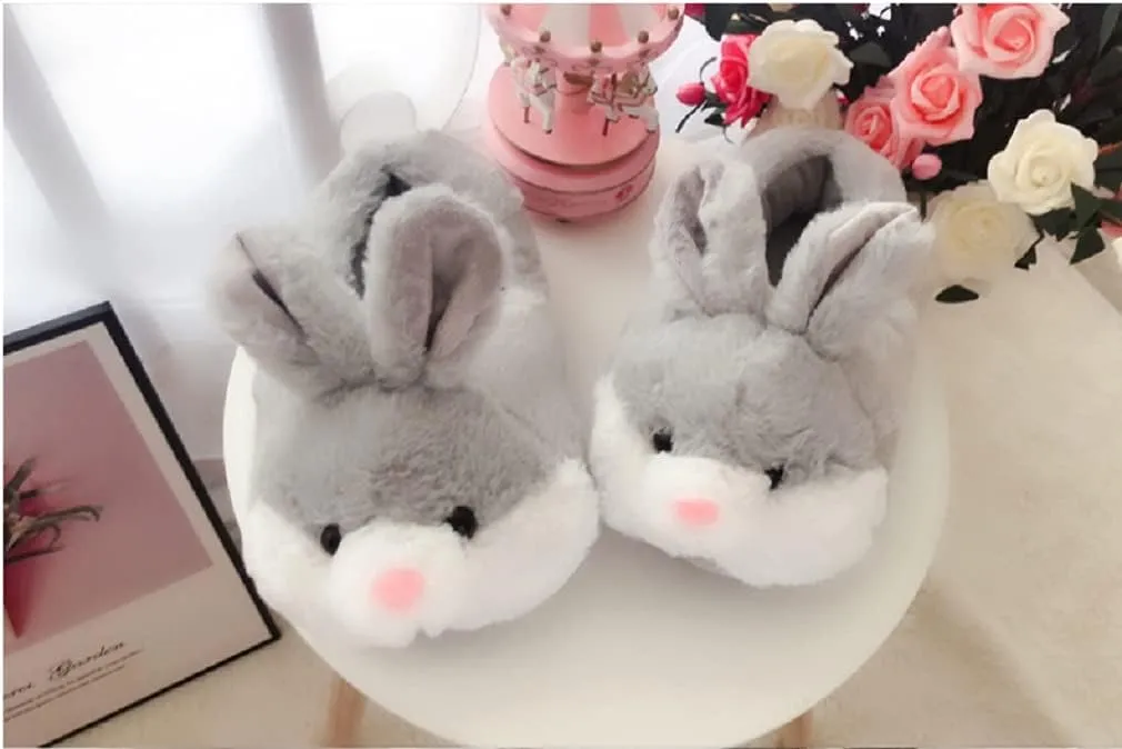 HANDKEI Women's Bunny Slippers - Funny Animal Indoor Plush Slippers