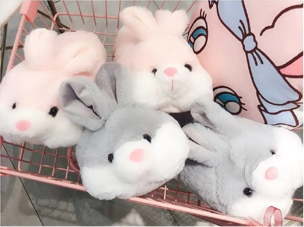 HANDKEI Women's Bunny Slippers - Funny Animal Indoor Plush Slippers