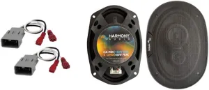 Harmony Audio HA-R69 Compatible with Acura TL 2009-2014 Bundle with HA-727800 Harness Adapter 3-Way Single 4 Ohm 150W RMS Rear Deck Factory Replacement Speakers