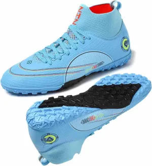 HESBITEUL Mens Athletic Outdoor Indoor Comfortable Soccer Shoes Boys Football Student Cleats Sneaker Shoes High Gripping Power
