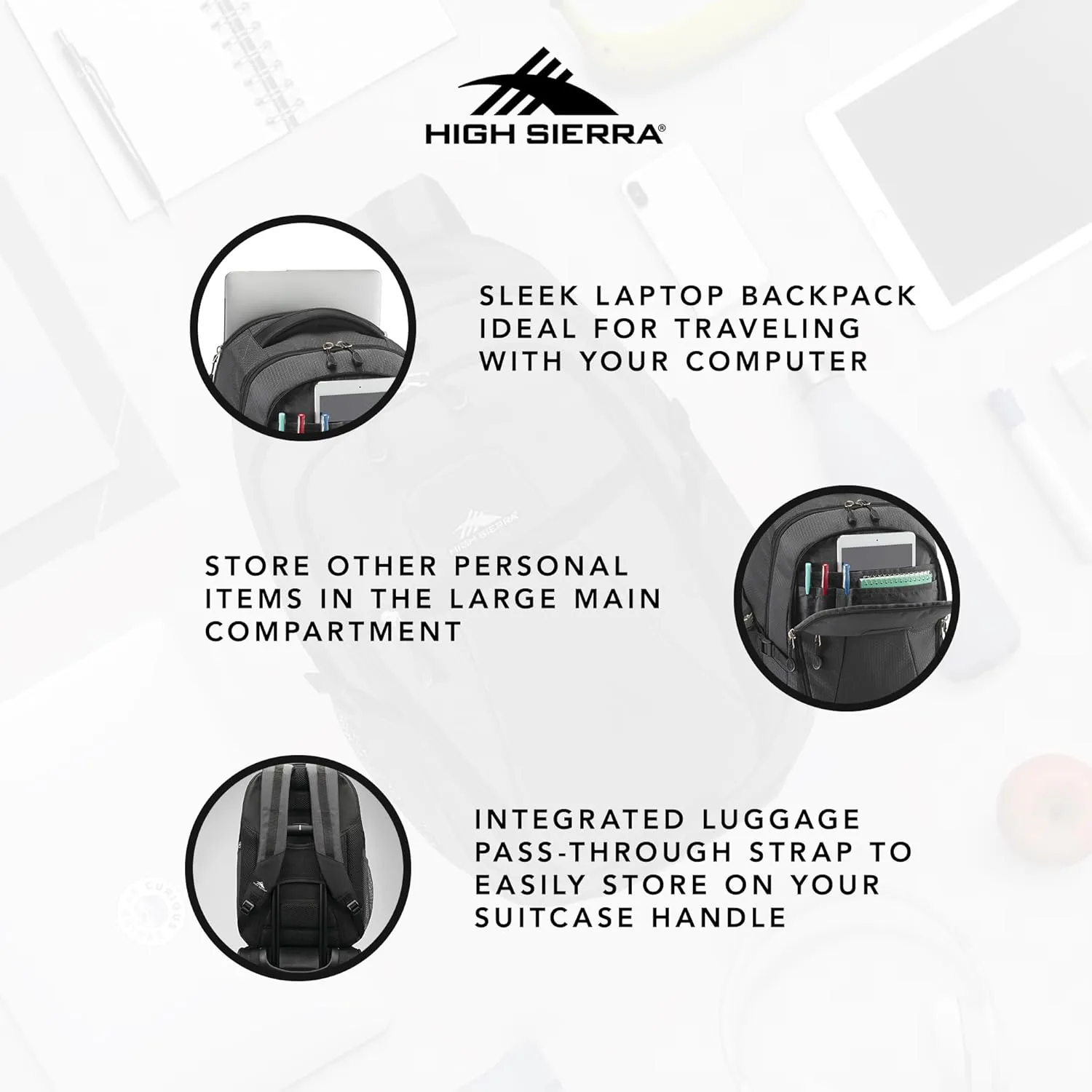High Sierra Travel Bag, Mercury Black, Backpack