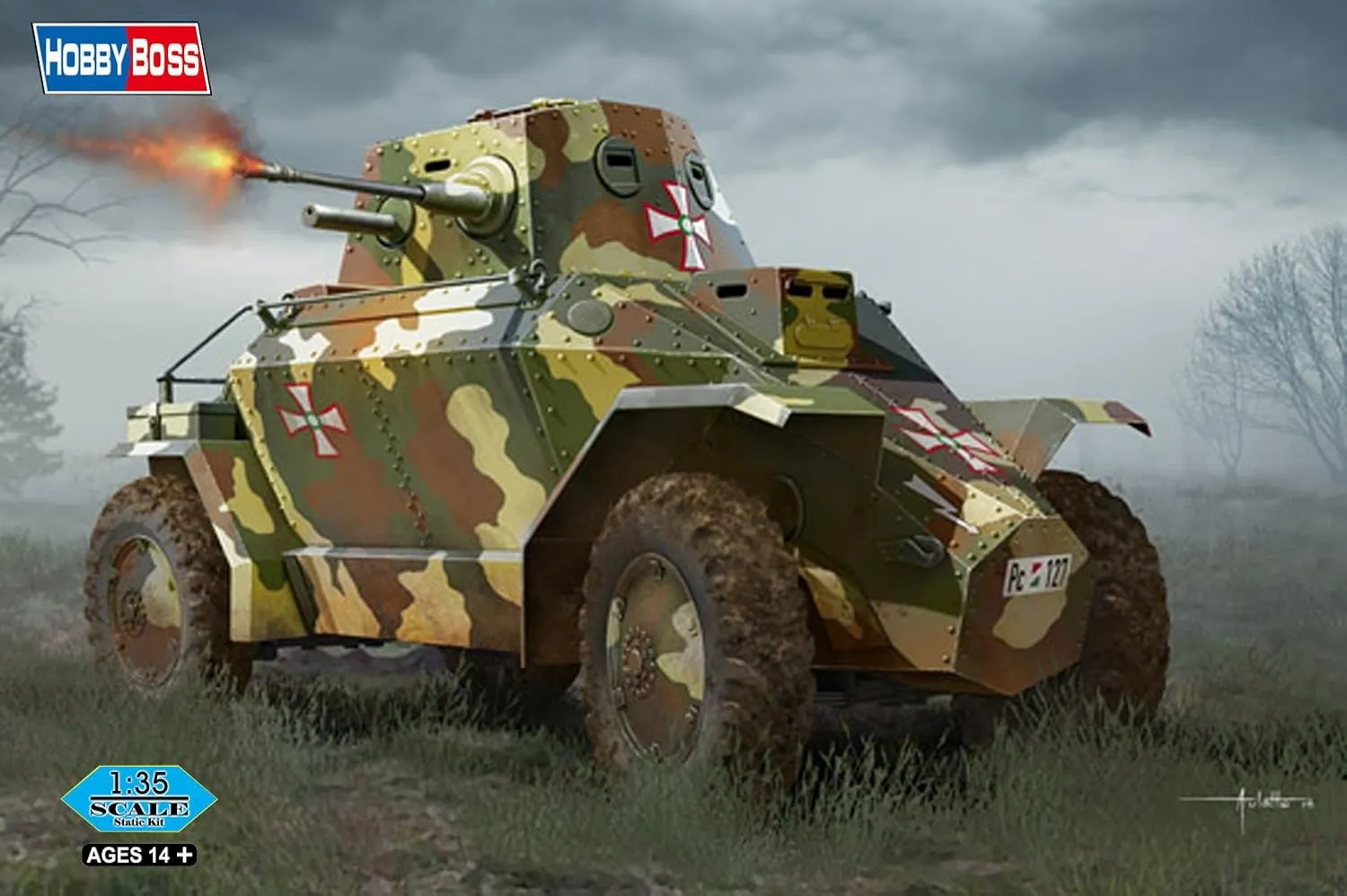 Hobbyboss 83866" Hungarian 39M Csaba Armored Car Plastic Model Kit, 1:35 Scale