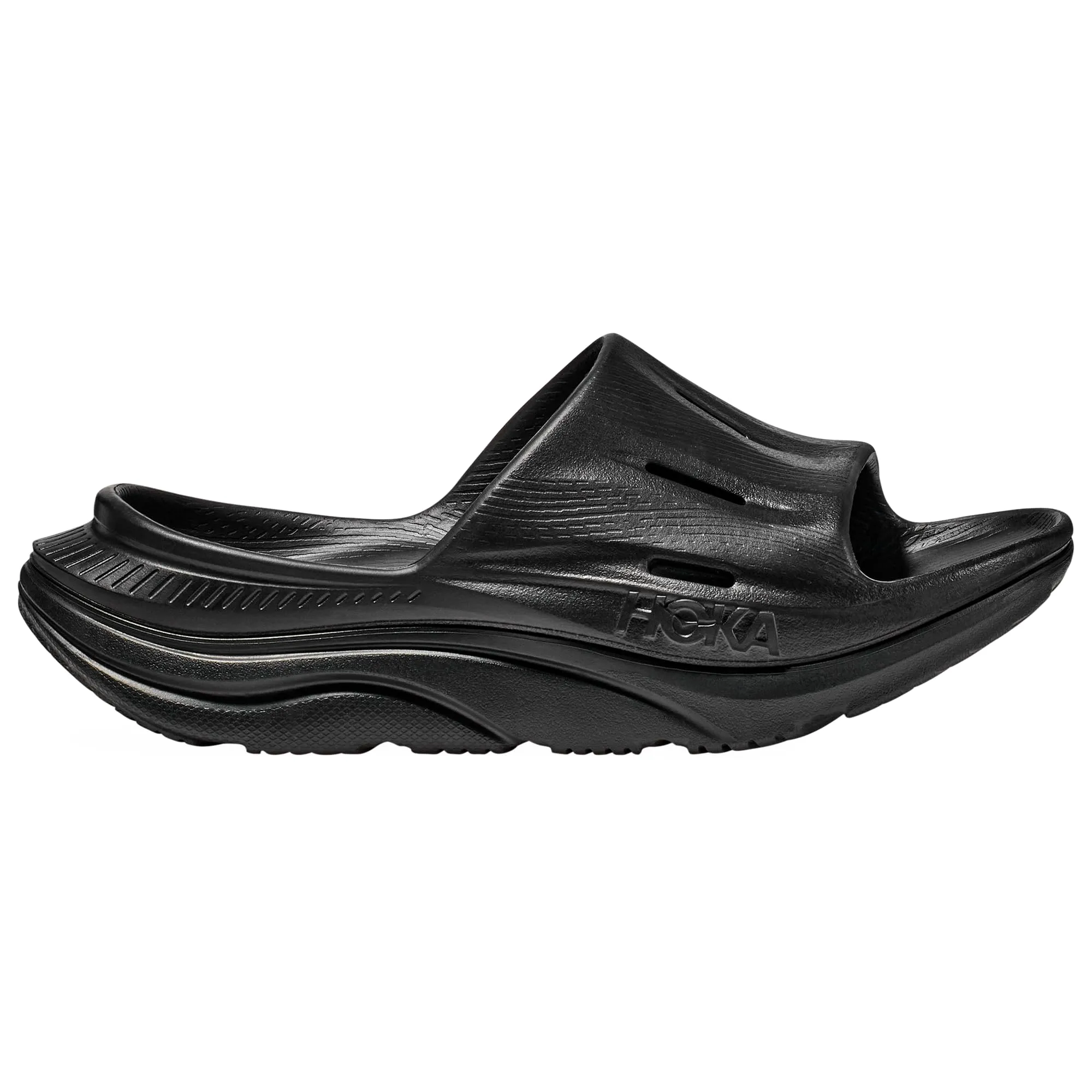HOKA ONE ONE Unisex-Adult Ora 3 Recovery Athletic Comfort Sport Slides For Joint Pressure Relief & Plantar Fasciitis (Black, US Footwear Size System, Adult, Women, Numeric, Medium, 6)