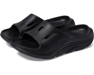 HOKA ONE ONE Unisex-Adult Ora 3 Recovery Athletic Comfort Sport Slides For Joint Pressure Relief & Plantar Fasciitis (Black, US Footwear Size System, Adult, Women, Numeric, Medium, 6)