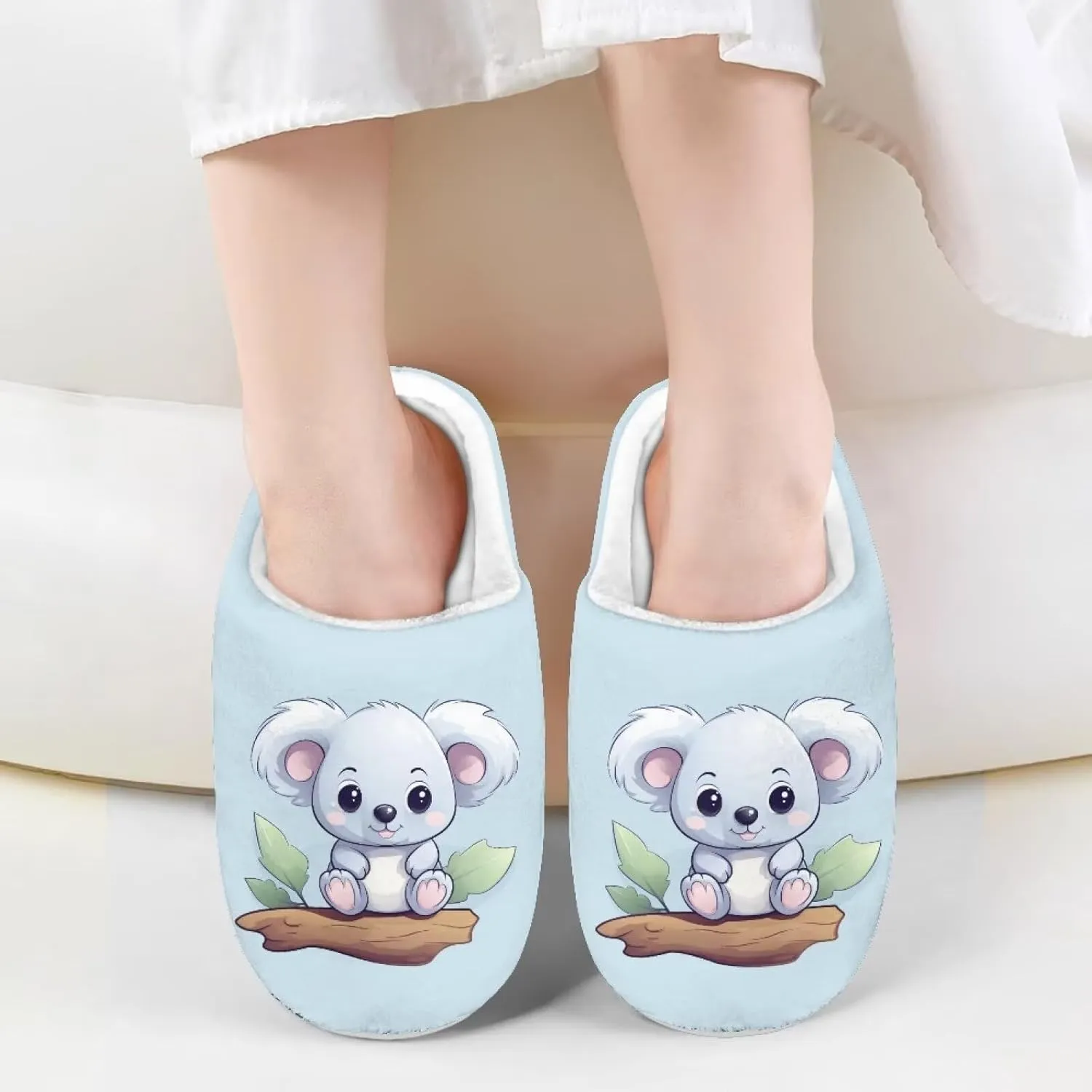 House Slippers for Kids Girls Fuzzy House Slippers House Shoes for Girls - White