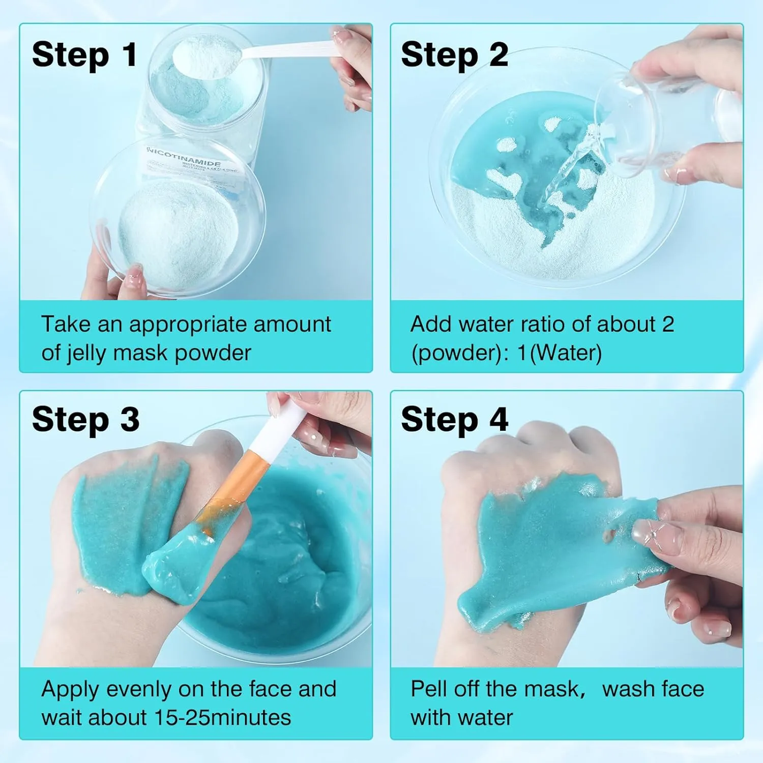 Hydro Jelly Masks for Women Home Spa,Hydrating & Moisturizing Peel-Off Rubber Gel Face Mask Skin Care,Professional Jelly Mask for All Skin Types 23 Fl Oz（ Nicotinamide）