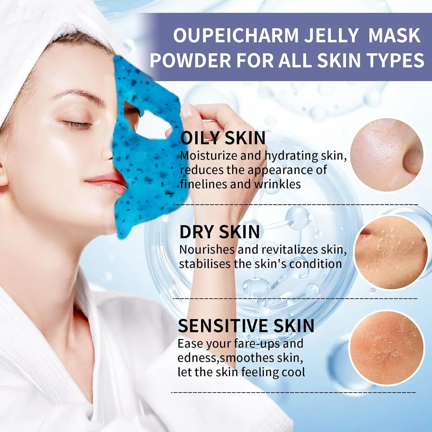 Hydro Jelly Masks for Women Home Spa,Hydrating & Moisturizing Peel-Off Rubber Gel Face Mask Skin Care,Professional Jelly Mask for All Skin Types 23 Fl Oz（Rose with Hyaluronic Acid）