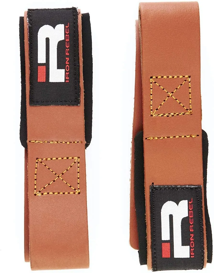 Iron Rebel Padded Leather Lifting Straps for Men & Women | Gym Weightlifting Straps | Comfortable Grips for Deadlifts, Training, Powerlifting, & Bodybuilding