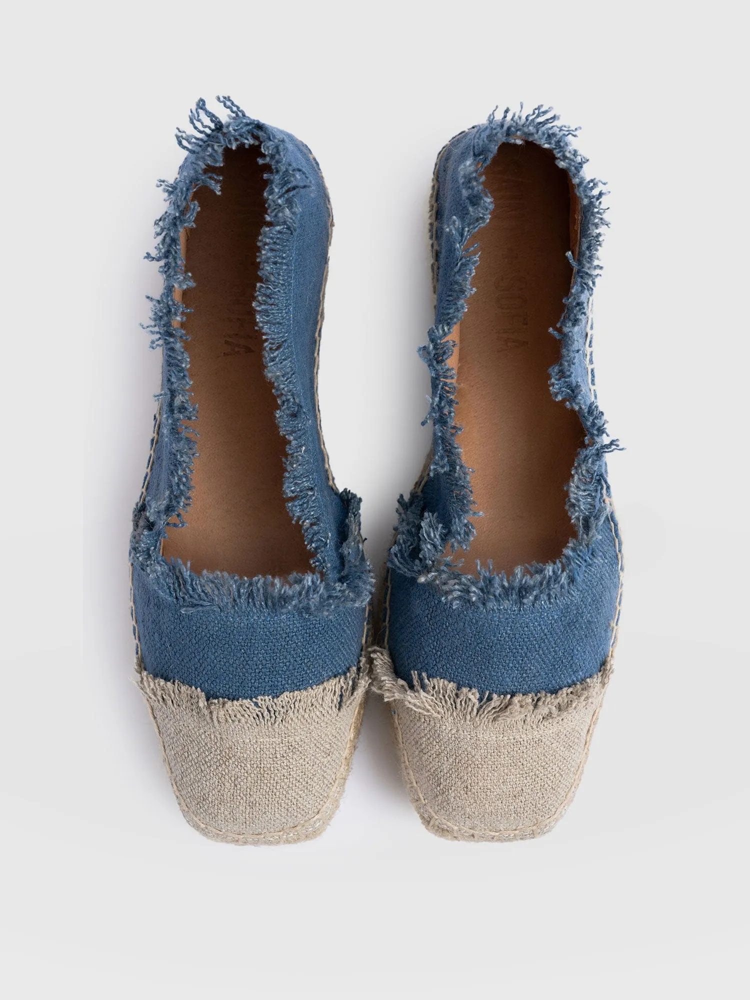 Ivy Frayed Espadrille Pumps - Blue