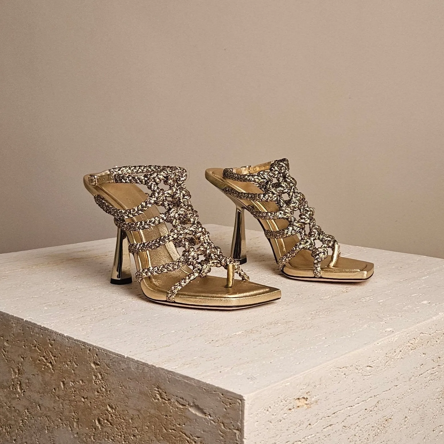 Izobel Sandal Gold Leather