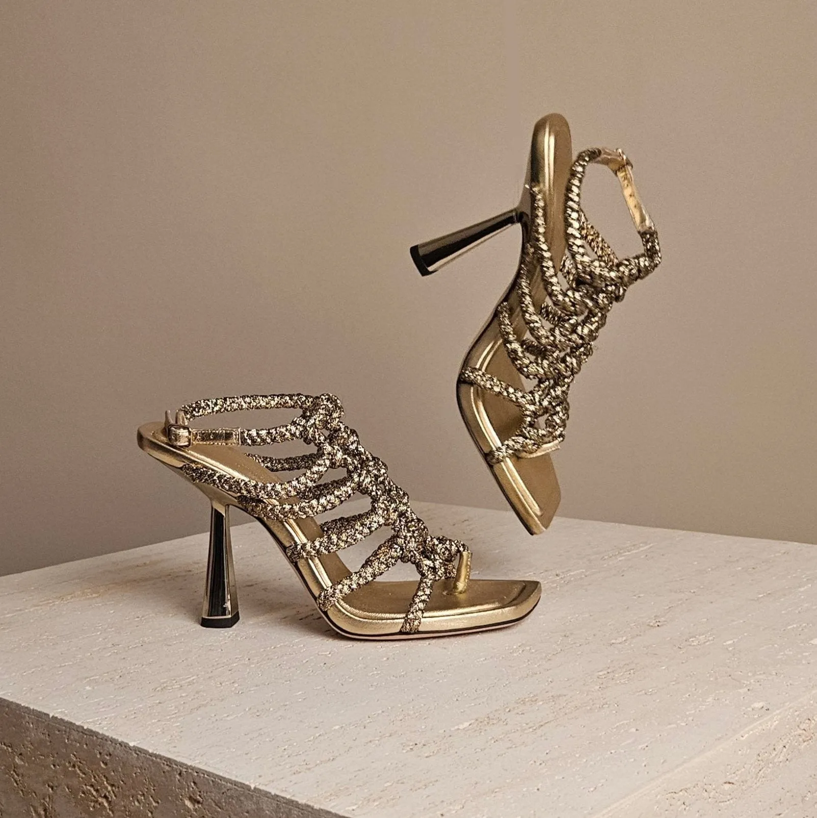 Izobel Sandal Gold Leather