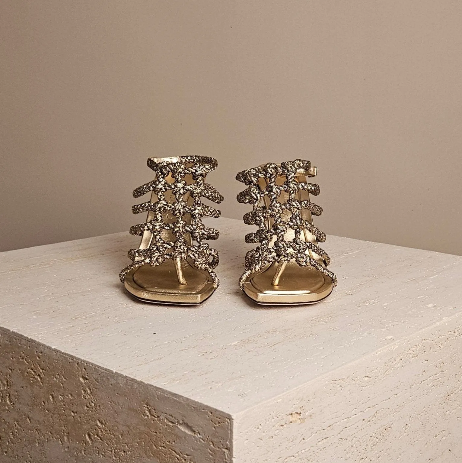 Izobel Sandal Gold Leather